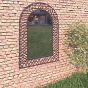 vidaXL Tuin wandspiegel gebogen 50x80 cm zwart