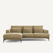 Linkse hoekbank in stonewashed fluweel, Marsile