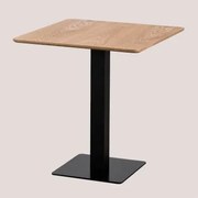 Vierkante Barkruktafel Van Esdoornfineer Espresso ↔︎ 70 Cm & Zwart - Sklum