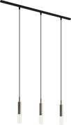 Modern railsysteem zwart met 3 hanglampen gunmetal 1-fase - Slimline Loyce