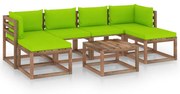 vidaXL 7-delige Loungeset pallet met kussens geïmpregneerd grenenhout