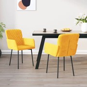 vidaXL Eetkamerstoelen 2 st fluweel geel