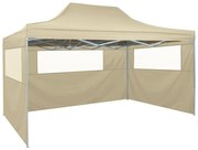 vidaXL Vouwtent met 3 wanden 3x4,5 m crème