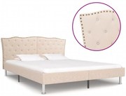 vidaXL Bedframe stof beige 180x200 cm