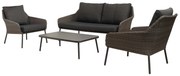 Garden Interiors Stoel-Bank - Loungeset - Zaragozza - Wicker - Zwart  -  The Outsider