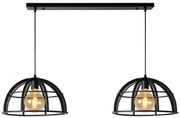 Lucide Dikra hanglamp 110cm 2x E27 zwart