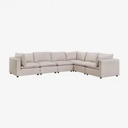 6-delige Modulaire Bank Daniela Stof Crème Beige - Sklum
