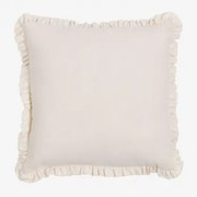 Vierkant Kussen 40x40 Cm Van Arassu-katoen Gardenia Wit - Sklum