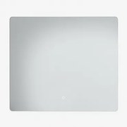 Rechthoekige Wandspiegel 80x70 Cm Voor Badkamer Met Led-licht En Anti-condens Riben Zilver - Sklum