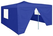 vidaXL Prieel inklapbaar met 4 zijwanden 5x5 m blauw