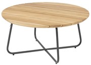 Verdi lounge tuintafel 73 cm  H35 cm rond aluminium teak