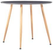 vidaXL Eettafel 90x73,5 cm MDF grijs en eikenkleurig