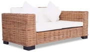 vidaXL Tweezitsbank natuurlijk rattan