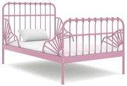 vidaXL Bedframe verlengbaar metaal roze 80x130/200 cm