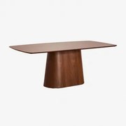 Rechthoekige Houten Eettafel (200x100 Cm) Aura Walnootfineer & Walnootfineer - Sklum