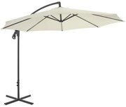 vidaXL Zweefparasol met stalen paal 300 cm zandkleurig