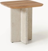 Bijzettafel Naida van eikenhout en marmer