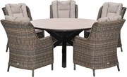 Garden Impressions Marbella tuinset 6-delig hav. sand - Tulli tuintafel Ø148 cm