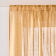 Linnen glasgordijn met gerimpelde bies en golf, ONEGA