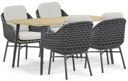 Tuinset 4 personen 180 cm Aluminium/wicker Grijs Santika Furniture Santika