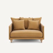 2-zits compacte bank in linnen fluweel, LAZARE