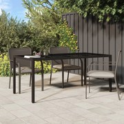 vidaXL Tuintafel 190x90x75 cm gehard glas en poly rattan bruin