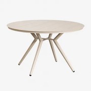 Ronde Aluminium Eettafel Valerie Tapioca Beige & Ø125 Cm - Sklum