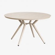 Ronde Eettafel Van Aluminium Valerie Tapioca Beige & Ø125 Cm - Sklum