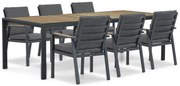 Tuinset 6 personen 240 cm Aluminium Grijs Lifestyle Garden Furniture Marseille/Valence