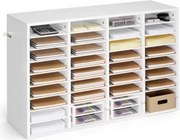 VEVOR Brievenbak met 36 vakken en uitneembare planken, houten documentenbak, dossierhouder voor kantoor, thuis of in de klas, opbergbak voor dossiers, documenten en papier, wit