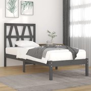 vidaXL Bedframe massief grenenhout grijs 75x190 cm 2FT6 Small Single