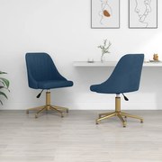 vidaXL Eetkamerstoelen draaibaar 2 st fluweel blauw