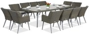 Exclusieve dining tuinset met grote tafel Córdoba voor 12 personen Garden Point grijs