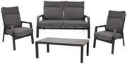 Lesli Living  Stoel-Bank Loungeset – Ohio – Antraciet - Aluminium – Lesli Living