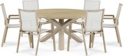 Tuinset Ronde Tuintafel 6 personen 160 cm Aluminium Zand/Beige  Lifestyle Garden Furniture Fiora/Rockville