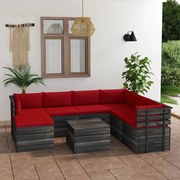 vidaXL 8-delige Loungeset pallet met kussens massief grenenhout