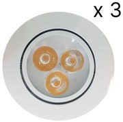 NJOY verlichtingsset met 3 LED spots 85mm 3W wit