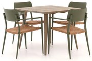 + 15% kassakorting | Diningset Bellagio  | 4 personen teakhout | Tuinset stapelbaar | 5-delig | Kees Smit Tuinmeubelen