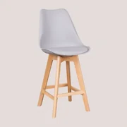 2-pack Hoge Krukken 65 Cm Met Kussen In Kunstleer Nordic Grijs – Koel - Sklum