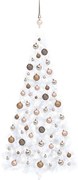 vidaXL Kunstkerstboom met LED's en kerstballen half 240 cm wit