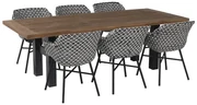 Hartman tuinset - Heron tuintafel 240 cm. + Delphine tuinstoel white-black