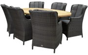 Darwin Ellips dining tuinset 240x120xH76 cm 7 delig kruispoot antraciet