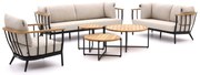 Stoel-bank loungeset Apple Bee | 6 personen | Loungeset Beige | Aluminium | Kees Smit Tuinmeubelen