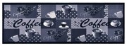 vidaXL Keukenmat wasbaar Coffee 60x180 cm blauw