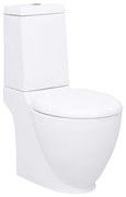 vidaXL Toilet met afvoer achter keramiek wit