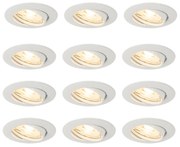 Set van 12 inbouwspots wit GU10 35mm - Edu