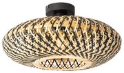 Oosterse plafondlamp zwart bamboe 40 cm - Ostrava