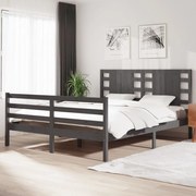 vidaXL Bedframe massief grenenhout grijs 160x200 cm