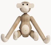 Handgemaakt decoratief object Monkey van eikenhout, H 19 cm