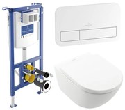 Villeroy & Boch Subway 3.0 Wandcloset Pack - zonder spoelrand - diepspoel - inbouwreservoir - twistflush - bedieningspaneel wit glans- zitting - wit alpin 92242700 / 92249068 / 4670TS01